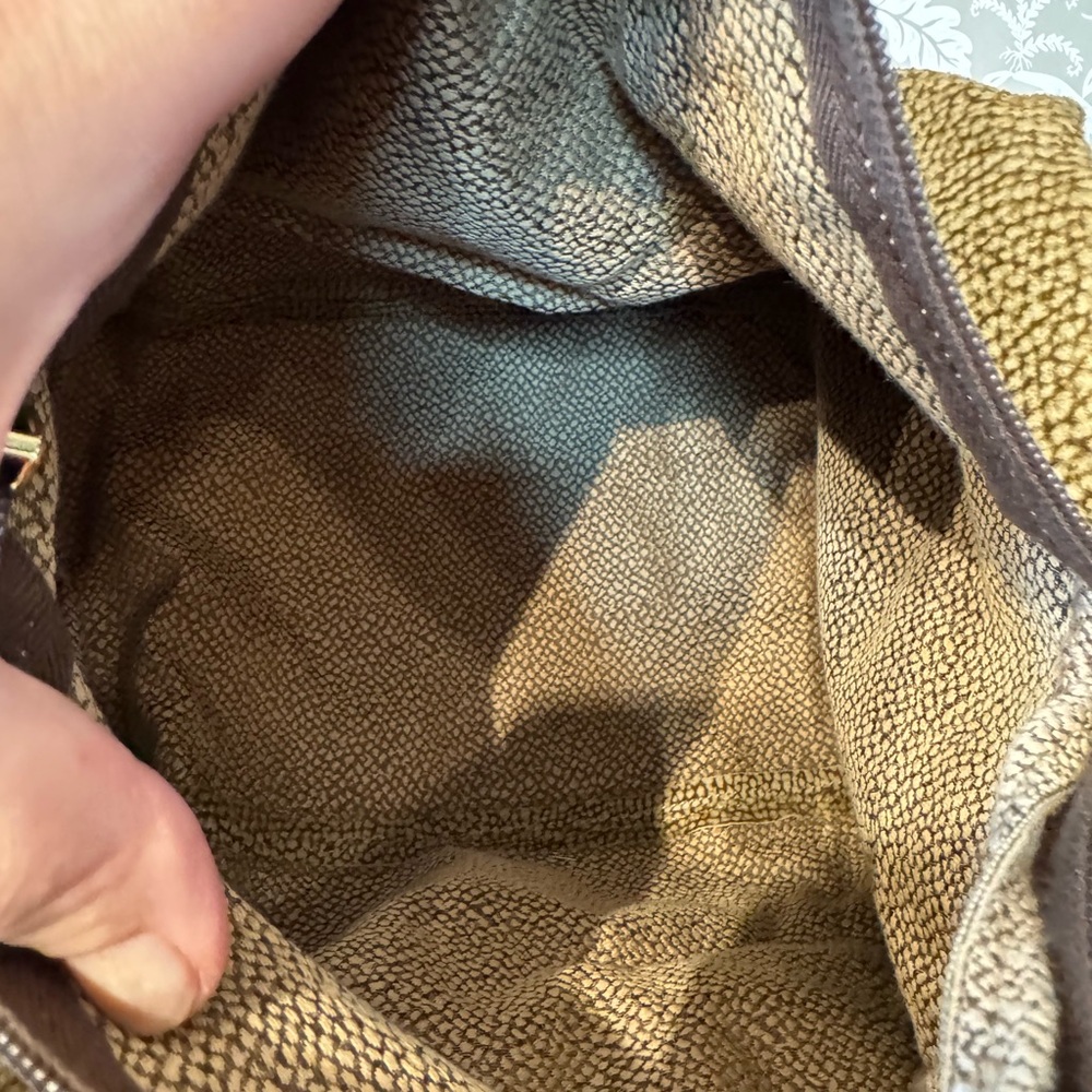 BORBONESE Brown Textured Satchel Pouch Included✨️ - Picture 13 of 16